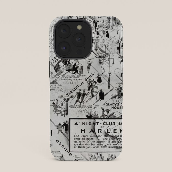 1932 Night-Club Map of Harlem, NY Centerfold from Manhattan Weekly by Elmer Simms Campbell iPhone Case