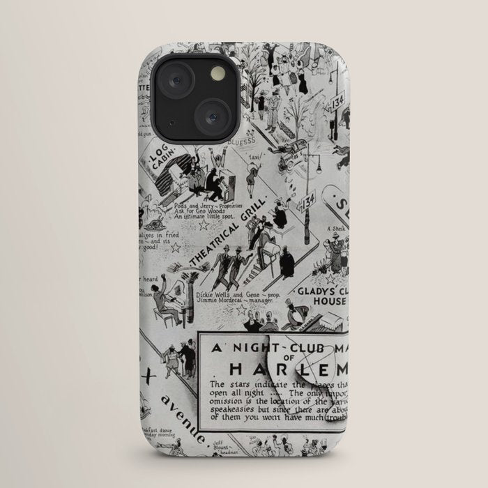 1932 Night-Club Map of Harlem, NY Centerfold from Manhattan Weekly by Elmer Simms Campbell iPhone Case