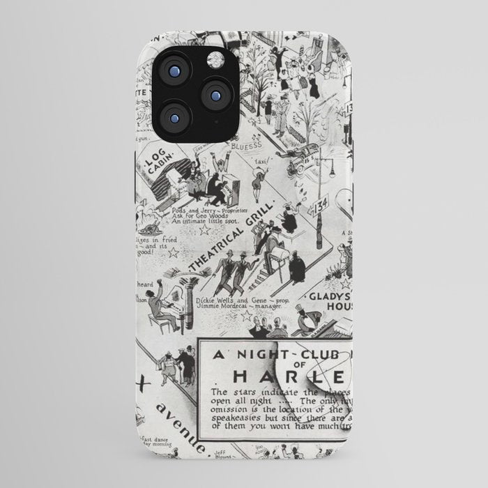 1932 Night-Club Map of Harlem, NY Centerfold from Manhattan Weekly by Elmer Simms Campbell iPhone Case