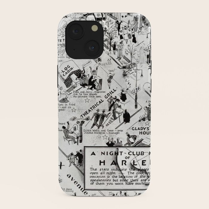 1932 Night-Club Map of Harlem, NY Centerfold from Manhattan Weekly by Elmer Simms Campbell iPhone Case