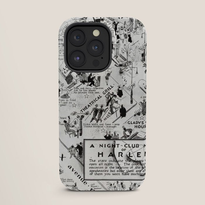 1932 Night-Club Map of Harlem, NY Centerfold from Manhattan Weekly by Elmer Simms Campbell iPhone Case