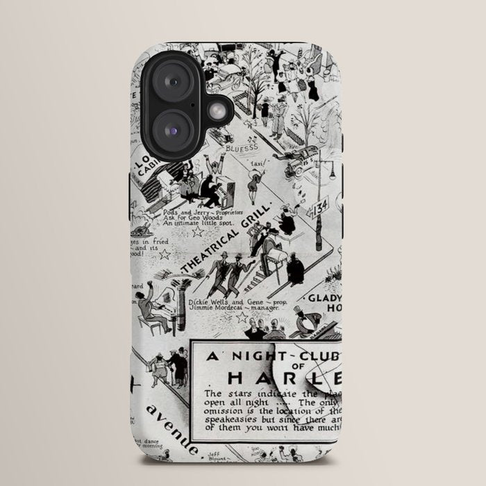 1932 Night-Club Map of Harlem, NY Centerfold from Manhattan Weekly by Elmer Simms Campbell iPhone Case