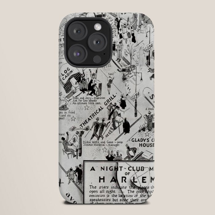 1932 Night-Club Map of Harlem, NY Centerfold from Manhattan Weekly by Elmer Simms Campbell iPhone Case