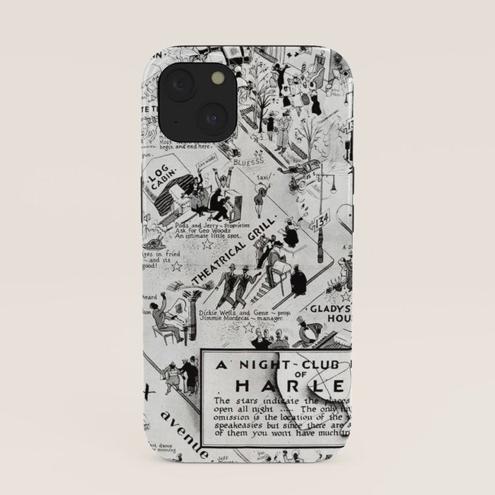 1932 Night-Club Map of Harlem, NY Centerfold from Manhattan Weekly by Elmer Simms Campbell iPhone Case