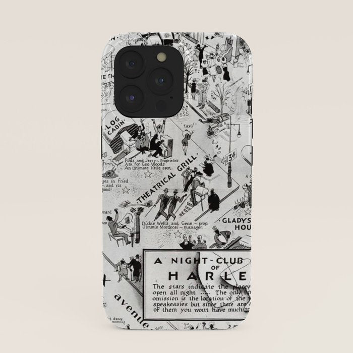 1932 Night-Club Map of Harlem, NY Centerfold from Manhattan Weekly by Elmer Simms Campbell iPhone Case