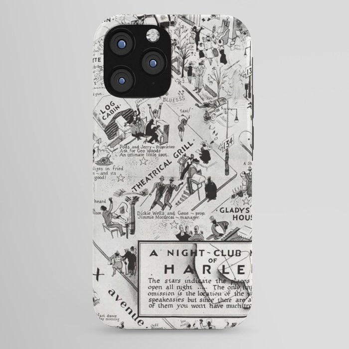1932 Night-Club Map of Harlem, NY Centerfold from Manhattan Weekly by Elmer Simms Campbell iPhone Case