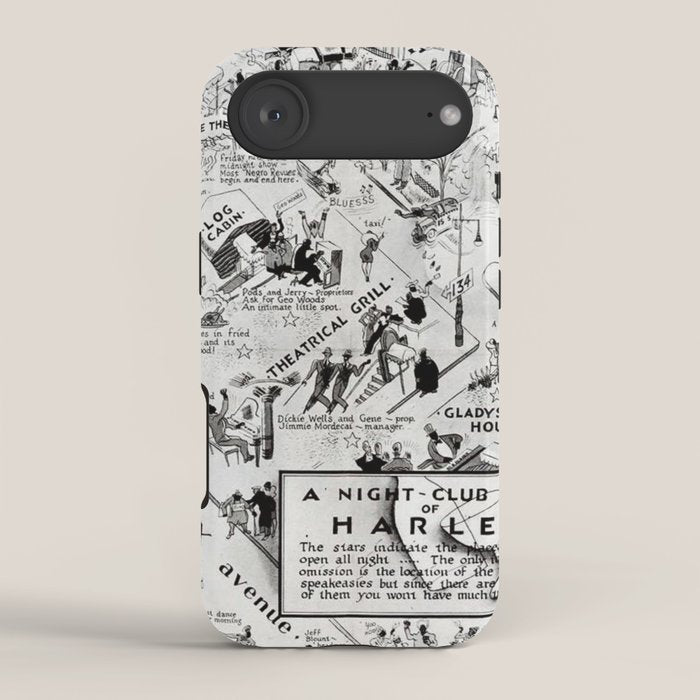 1932 Night-Club Map of Harlem, NY Centerfold from Manhattan Weekly by Elmer Simms Campbell iPhone Case