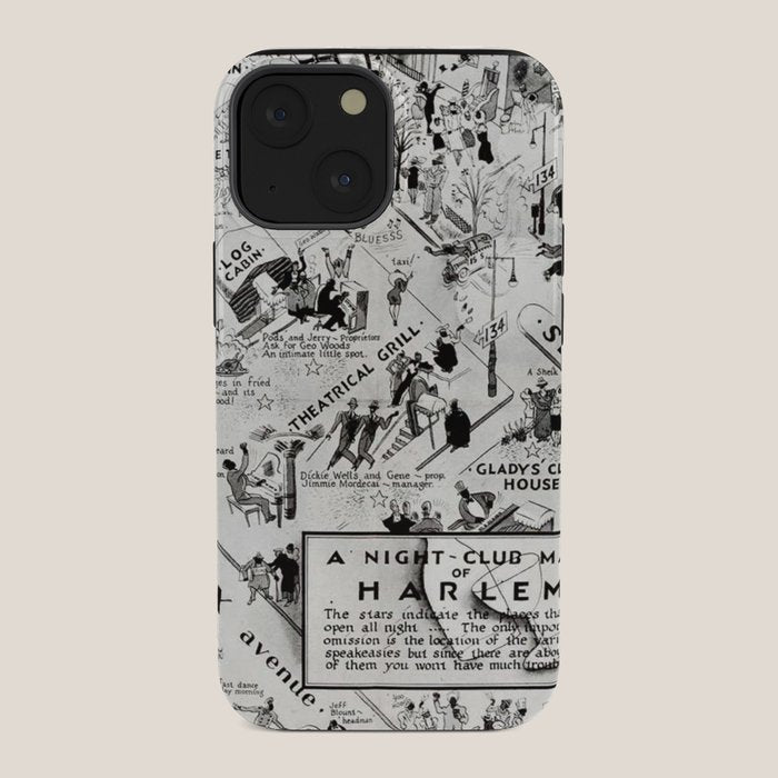1932 Night-Club Map of Harlem, NY Centerfold from Manhattan Weekly by Elmer Simms Campbell iPhone Case