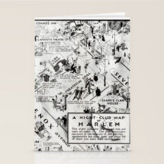 1932 Night-Club Map of Harlem, NY Centerfold from Manhattan Weekly by Elmer Simms Campbell Stationery Card