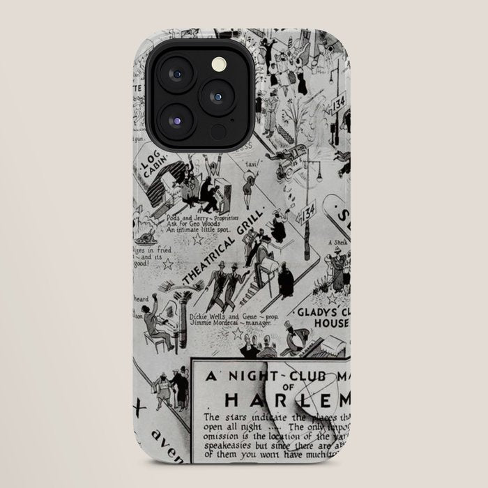 1932 Night-Club Map of Harlem, NY Centerfold from Manhattan Weekly by Elmer Simms Campbell iPhone Case