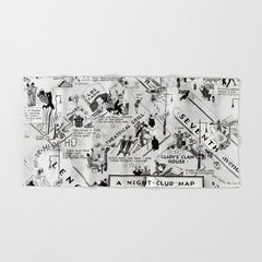 1932 Night-Club Map of Harlem, NY Centerfold from Manhattan Weekly by Elmer Simms Campbell Bath Towel