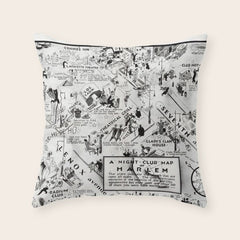 1932 Night-Club Map of Harlem, NY Centerfold from Manhattan Weekly by Elmer Simms Campbell Throw Pillow