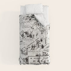 1932 Night-Club Map of Harlem, NY Centerfold from Manhattan Weekly by Elmer Simms Campbell Duvet Cover