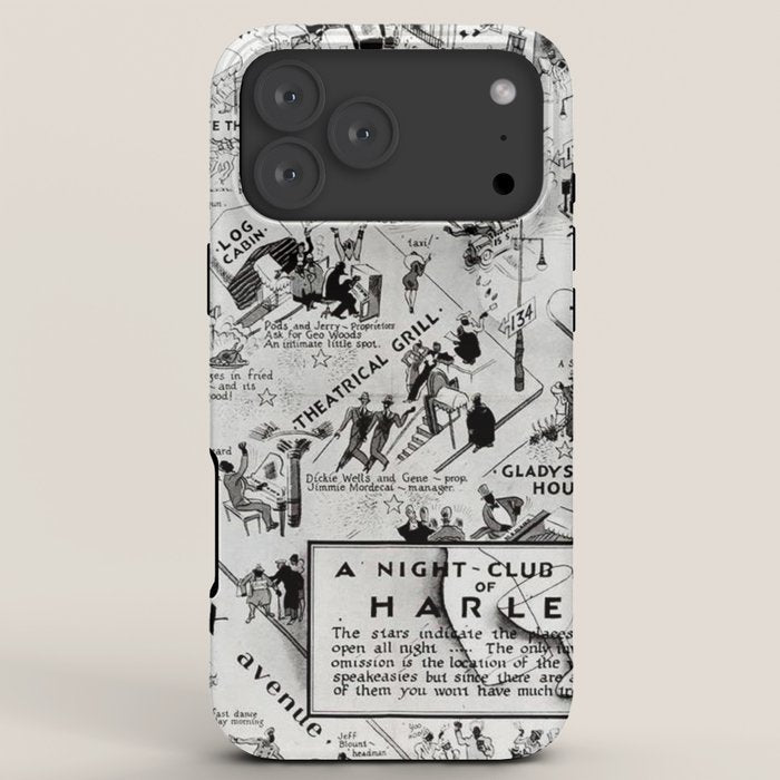 1932 Night-Club Map of Harlem, NY Centerfold from Manhattan Weekly by Elmer Simms Campbell iPhone Case