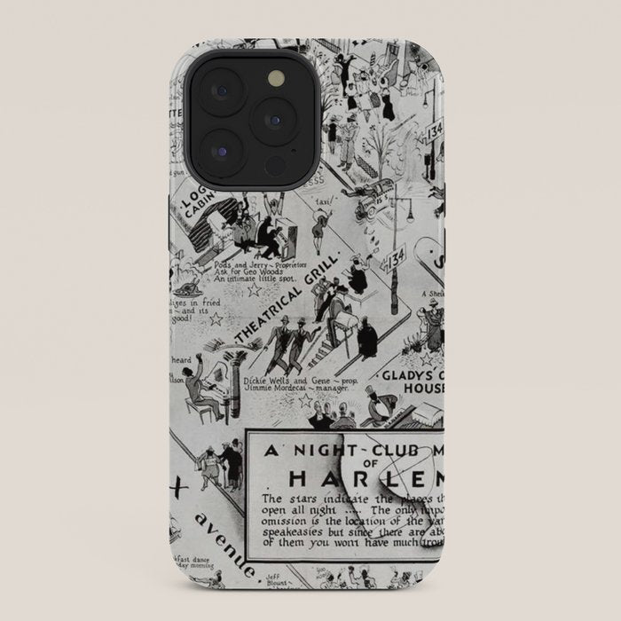 1932 Night-Club Map of Harlem, NY Centerfold from Manhattan Weekly by Elmer Simms Campbell iPhone Case
