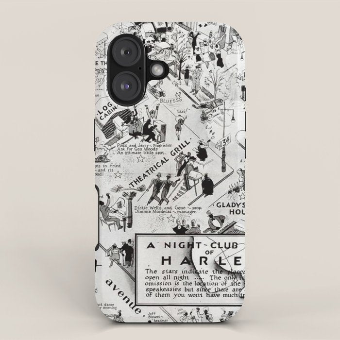 1932 Night-Club Map of Harlem, NY Centerfold from Manhattan Weekly by Elmer Simms Campbell iPhone Case