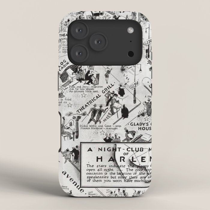 1932 Night-Club Map of Harlem, NY Centerfold from Manhattan Weekly by Elmer Simms Campbell iPhone Case