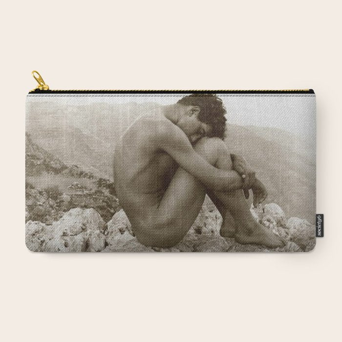 Caino' Male Nude black and white photograph / black and white photography by Wilhem von Gloeden Carry All Pouch