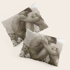 Caino' Male Nude black and white photograph / black and white photography by Wilhem von Gloeden Pillow Sham