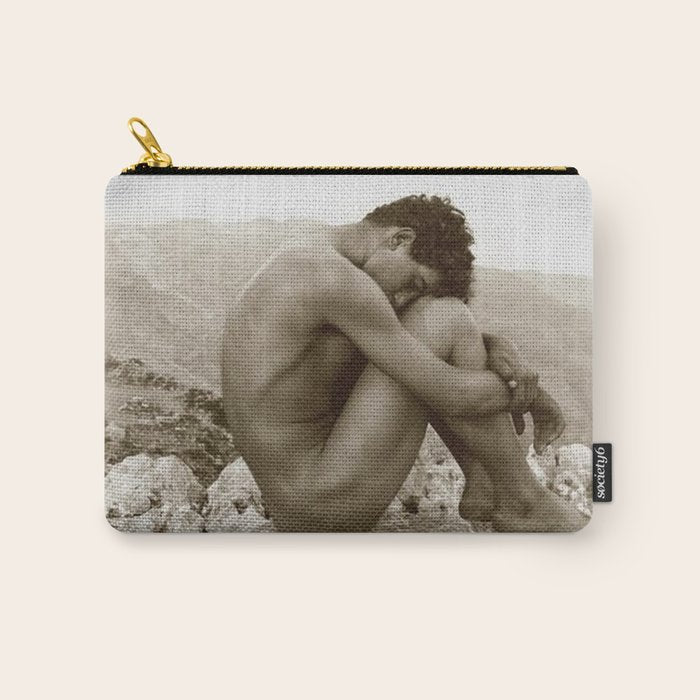 Caino' Male Nude black and white photograph / black and white photography by Wilhem von Gloeden Carry All Pouch