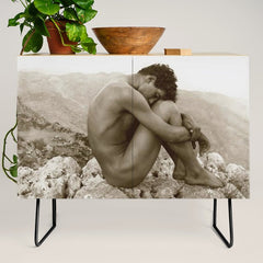 Caino' Male Nude black and white photograph / black and white photography by Wilhem von Gloeden Credenza