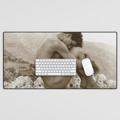Caino' Male Nude black and white photograph / black and white photography by Wilhem von Gloeden Desk Mat
