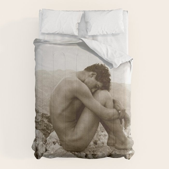 Caino' Male Nude black and white photograph / black and white photography by Wilhem von Gloeden Comforter