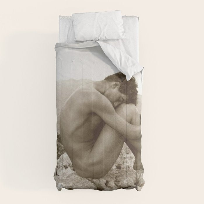 Caino' Male Nude black and white photograph / black and white photography by Wilhem von Gloeden Comforter