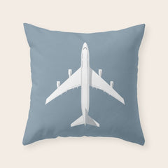 747-400 Jumbo Jet Airliner Aircraft - Slate Throw Pillow