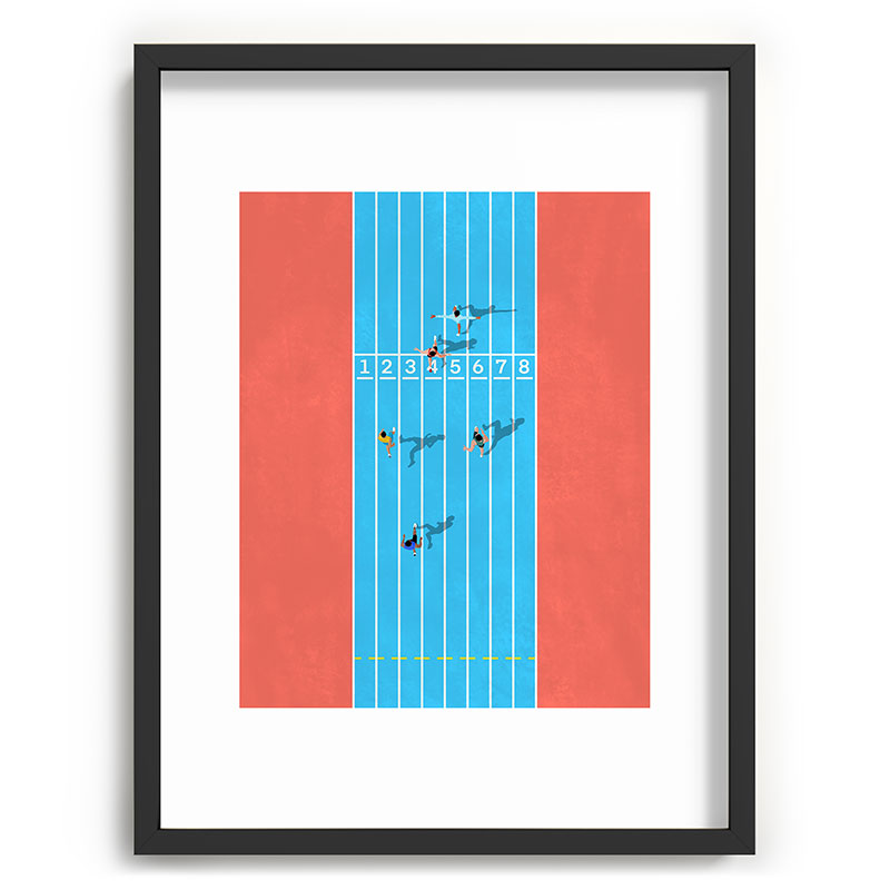 100m  Framed Art Print