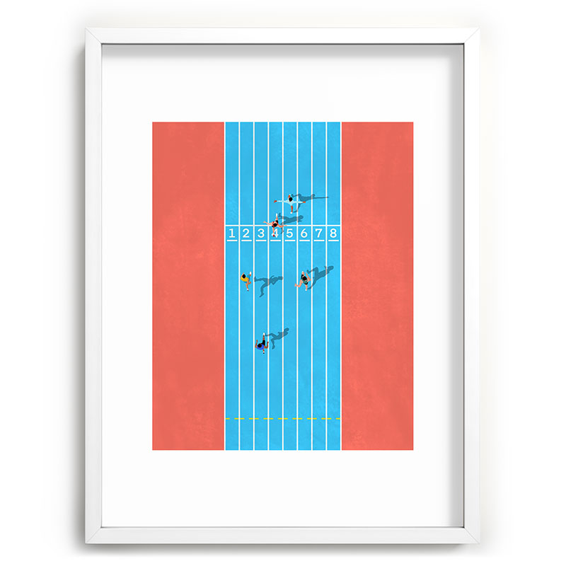 100m  Framed Art Print