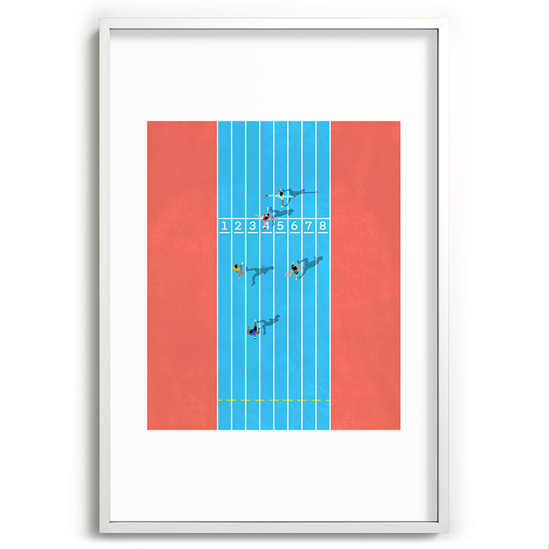 100m  Framed Art Print