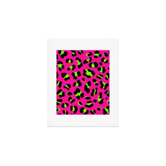 80s Neon Pink and Lime Green Leopard Art Print