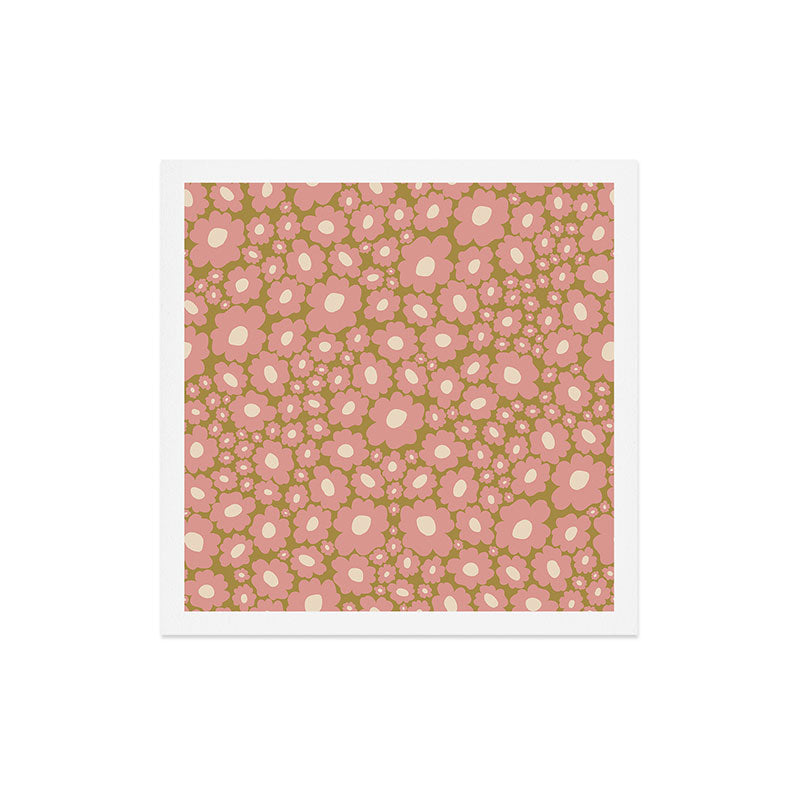 70������s Retro Floral  Art Print