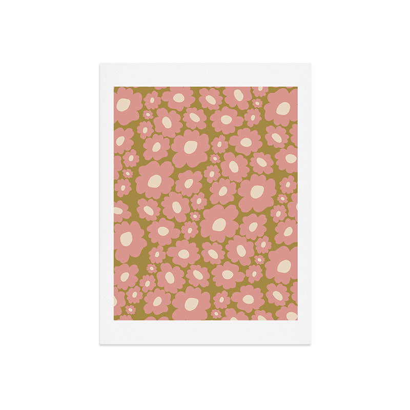 70������s Retro Floral  Art Print