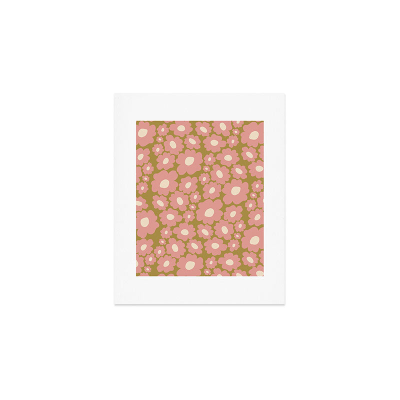 70������s Retro Floral  Art Print