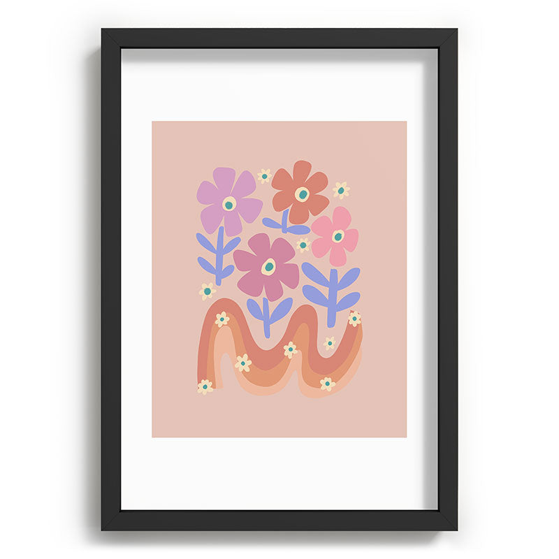 70s Retro Floral vibe Framed Art Print
