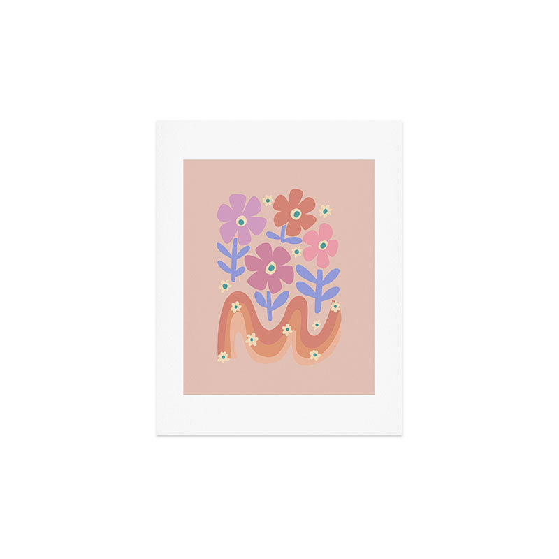 70s Retro Floral vibe Art Print
