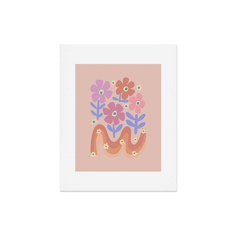 70s Retro Floral vibe Art Print