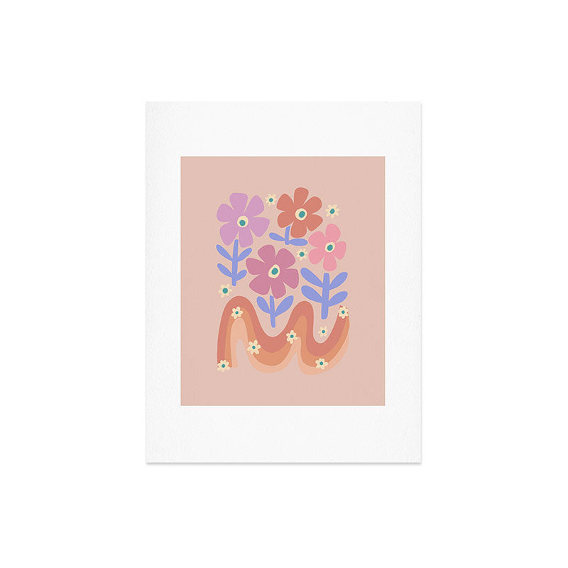 70s Retro Floral vibe Art Print