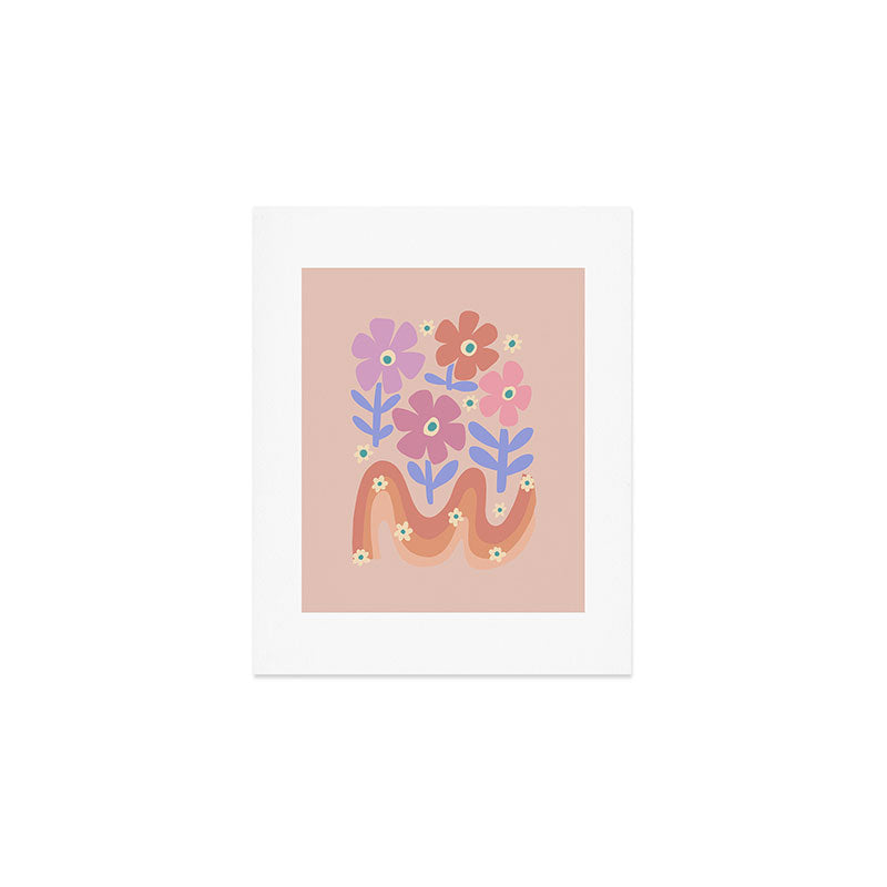 70s Retro Floral vibe Art Print