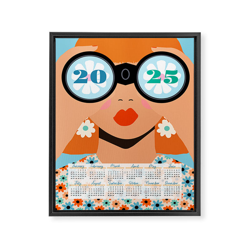 2025 Calendar - Seeking New Horizons Framed Canvas Print