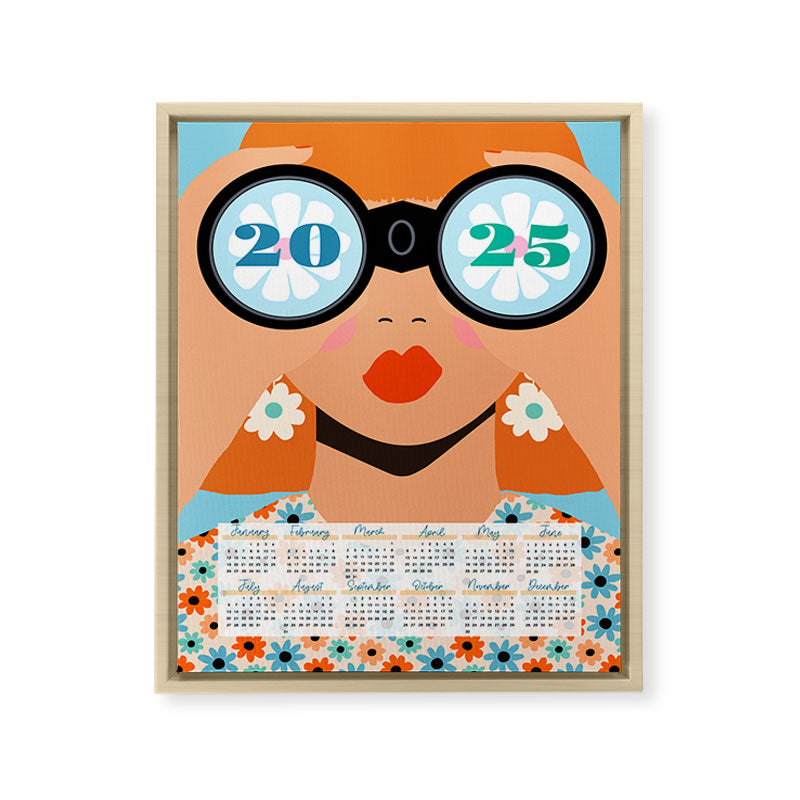 2025 Calendar - Seeking New Horizons Framed Canvas Print