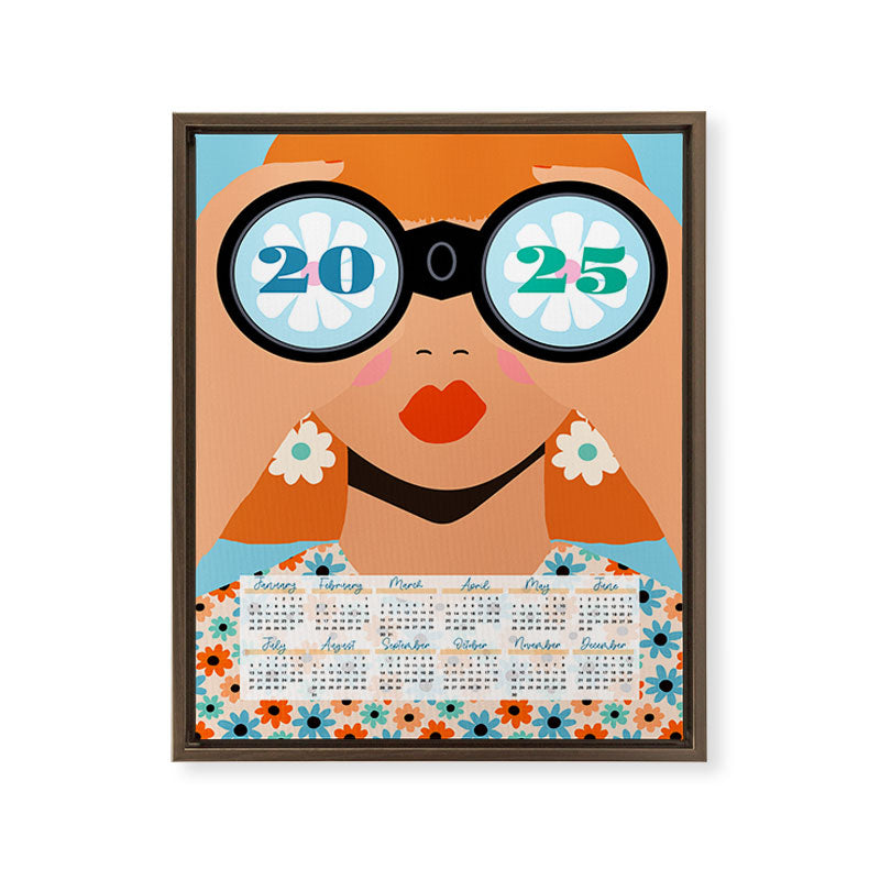 2025 Calendar - Seeking New Horizons Framed Canvas Print