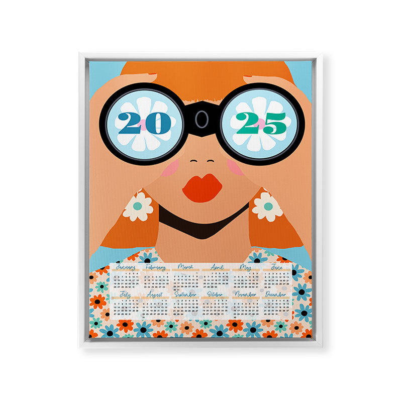 2025 Calendar - Seeking New Horizons Framed Canvas Print
