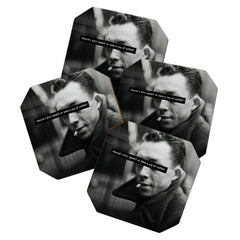 "Should I Kill Myself or Have a Cup of Coffee?" Albert Camus Quote Coaster