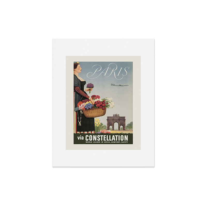 1950s Paris Vintage Travel Poster Art Print