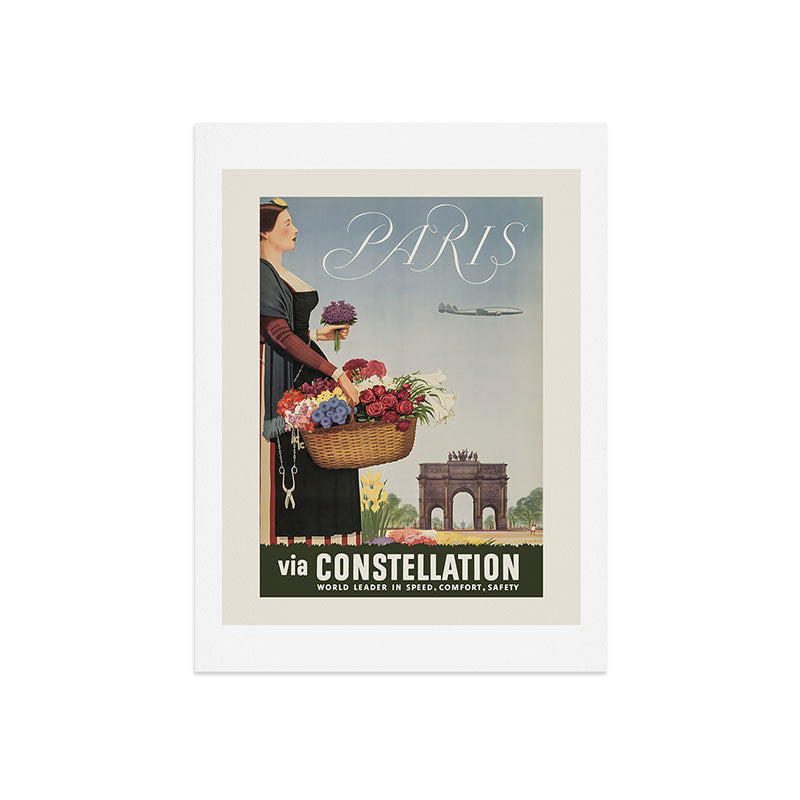 1950s Paris Vintage Travel Poster Art Print