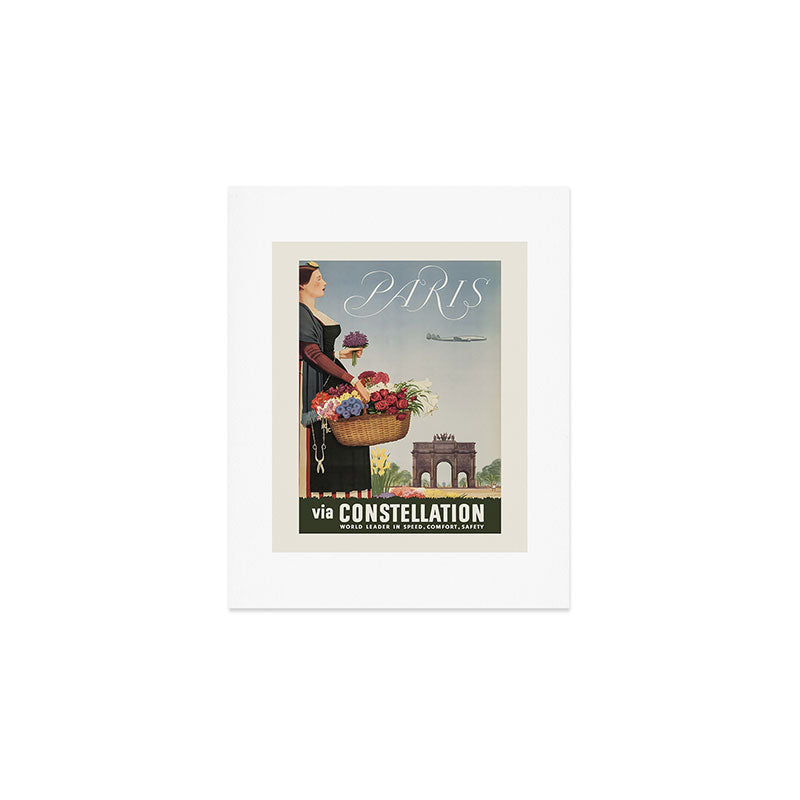 1950s Paris Vintage Travel Poster Art Print