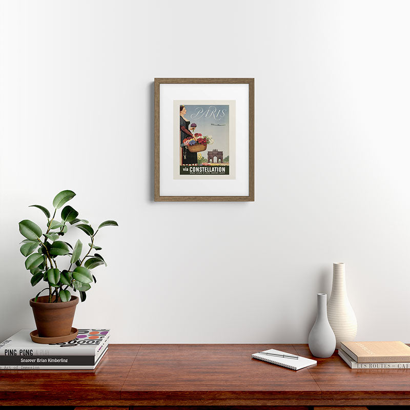 1950s Paris Vintage Travel Poster Framed Art Print